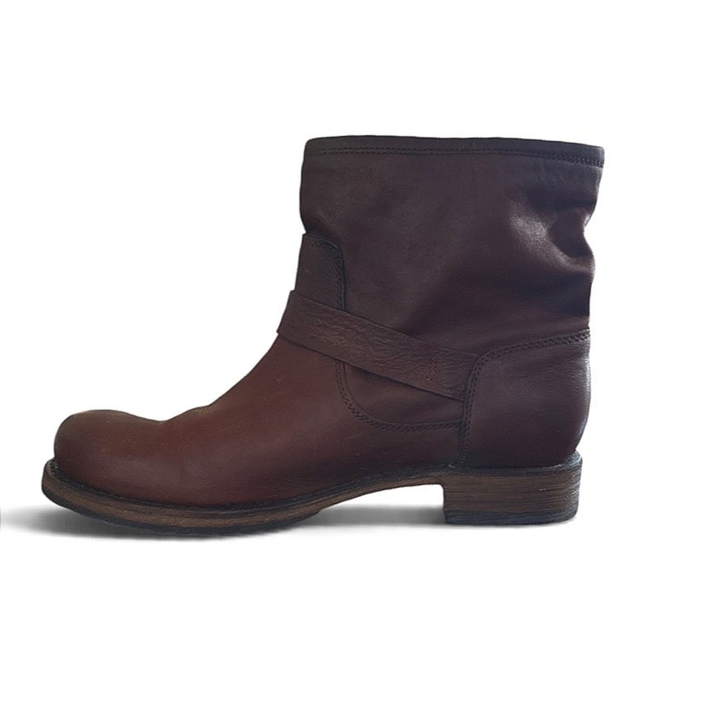 Frye Leather Moto Ankle Boots Sz 9 - Picture 2 of 6
